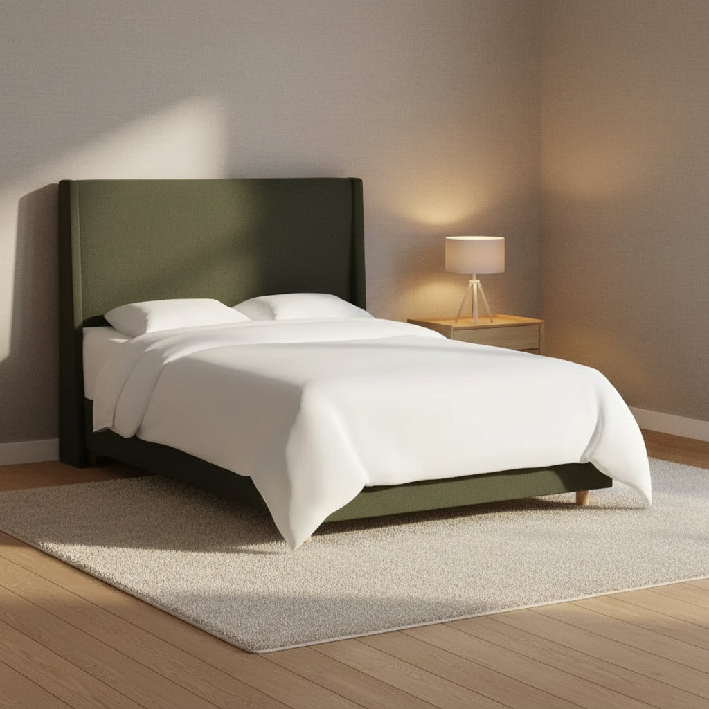 Encino Upholstered Wingback Bed in Dry Classic Velvet - Threshold designed with Studio McGee