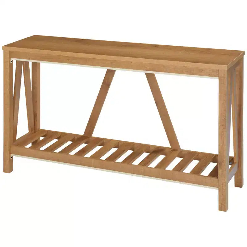 Consolle rustica con ripiano portaoggetti