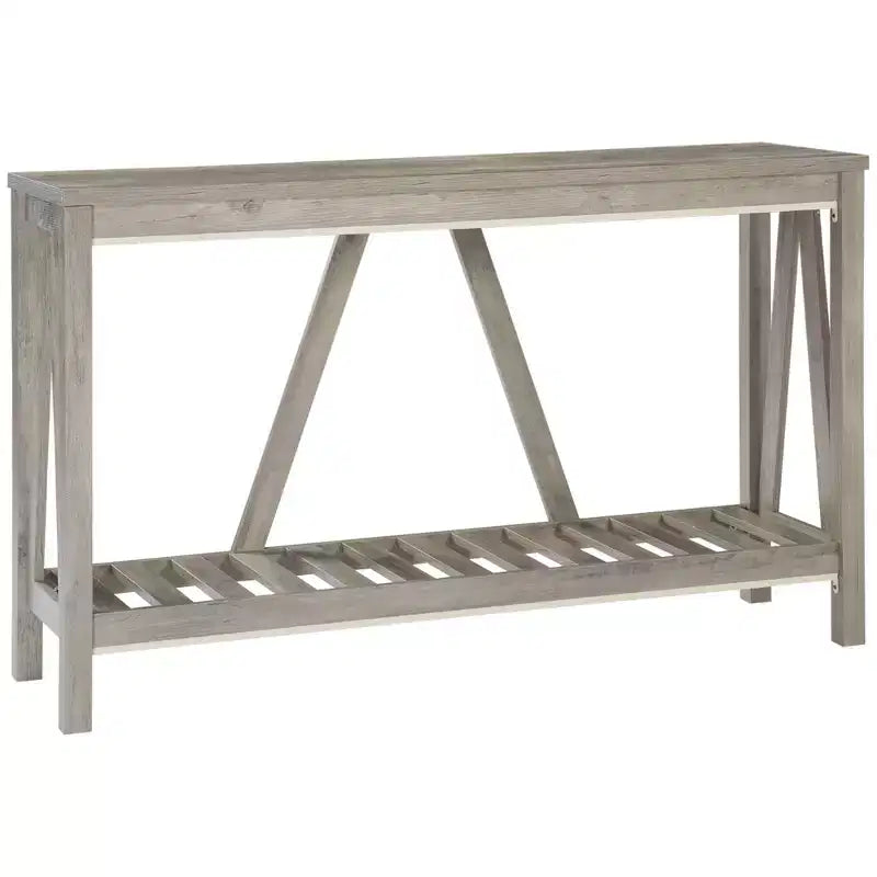 Consolle rustica con ripiano portaoggetti